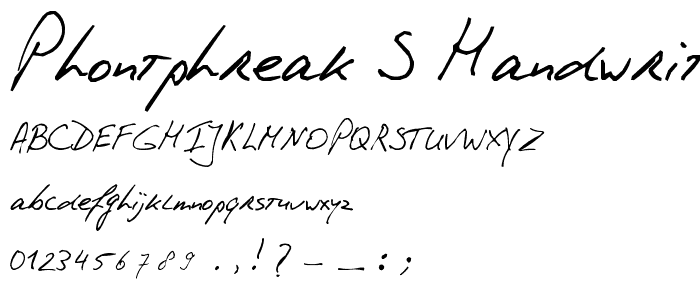 PhontPhreak_s Handwriting font
